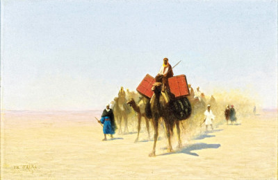 ₴ Репродукция пейзаж от 277 грн.: Караван египетских торговцев в Суэцкой пустыне