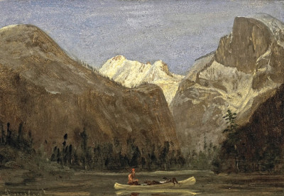 ₴ Репродукция пейзаж от 223 грн.: Плавание на лодке по Йосемити, часть вершины на расстоянии