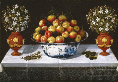 ₴ Репродукція натюрморт від 229 грн.: Тарілка з фруктами та дві вази
