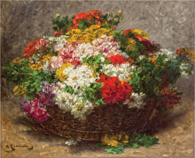 ₴ Репродукция натюрморт от 253 грн.: Цветы в корзинке