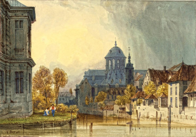 ₴ Репродукція міський краєвид від 229 грн.: Вид на церкву Богоматері Гансвейкської, Мехелен