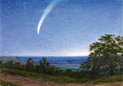 ₴ Репродукція краєвид від 301 грн.: Комета Донаті, Оксфорд, 7-30 вечора, 5 жовтня 1858