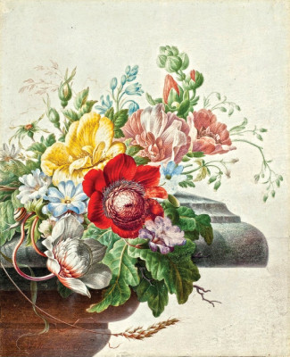 ₴ Репродукція натюрморт від 312 грн.: Квіти на кам'яному виступі