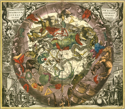 ₴ Стародавні карти з високою роздільною здатністю від 271 грн.: Південна зіркова півкуля з рівномірно розподіленими сферами