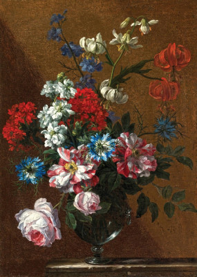 ₴ Репродукція натюрморт від 204 грн.: Квіти у скляній вазі