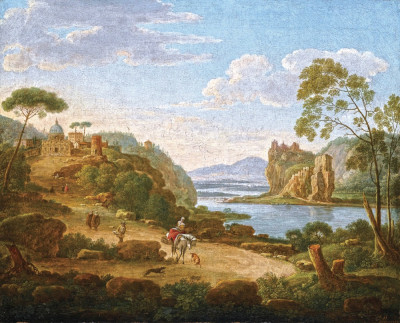 ₴ Репродукция пейзаж от 253 грн.: Воображаемый пейзаж с базиликой Святого Петра