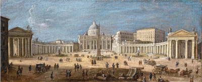 ₴ Репродукція міський краєвид від 213 грн.: Вид на базиліку Святого Петра, Рим