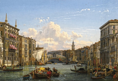 ₴ Репродукція міський краєвид 293 грн.: Вид Гранд каналу, дивлячись на міст Ріальто, Венеція