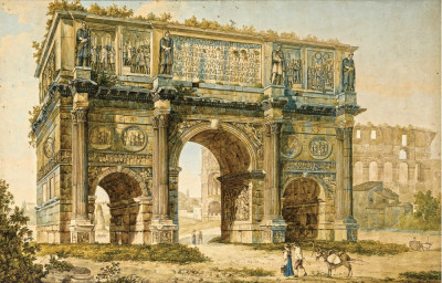 ₴ Репродукція міський пейзаж від 211 грн.: Вид арки Костянтина у Римі