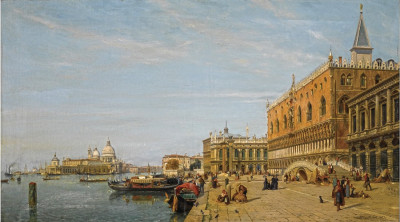 ₴ Репродукція міський краєвид 187 грн.: Вид на площу і палац Дожів, Венеція