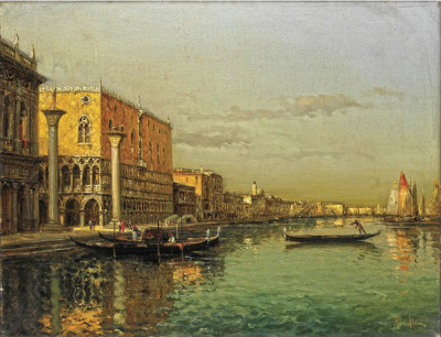 ₴ Репродукція міський краєвид 241 грн.: Великий канал, палац Дожів, Венеція