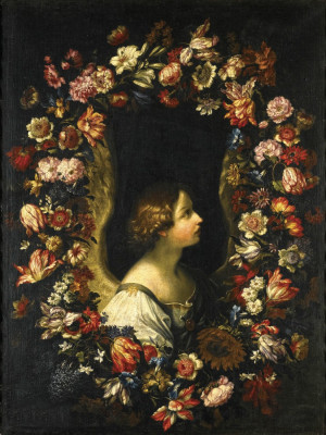 ₴ Репродукція натюрморт від 196 грн.: Квіткова гірлянда навколо діви