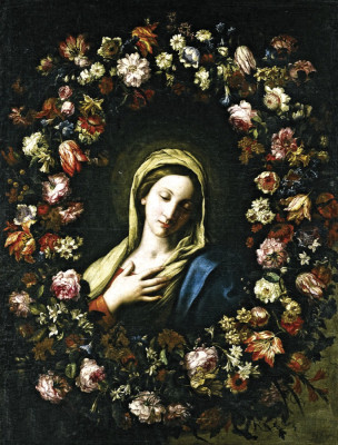 ₴ Репродукція натюрморт від 252 грн.: Квіткова гірлянда навколо діви
