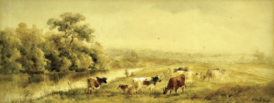 ₴ Репродукція краєвид від 165 грн.: Корови у сільському краєвиді