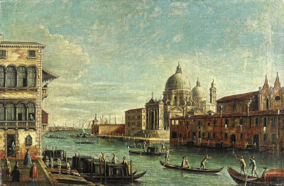 ₴ Картина міський пейзаж художника від 211 грн.: Ведута, Великий канал та собор Санта-Марія делла Салюте
