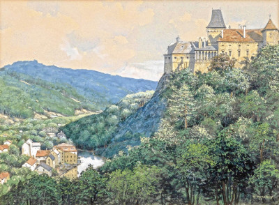 ₴ Репродукция пейзаж от 309 грн.: Замок над рекой