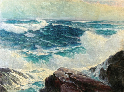 Купить картину морской пейзаж: Грохот волн о скалы