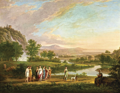 ₴ Репродукція пейзаж від 247 грн.: Пейзаж з Діаною, Аталантою та Мелеагером