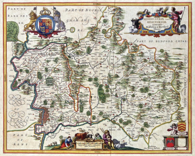 ₴ Древние карты высокого разрешения от 253 грн.: Мидлсекс и Хартфордшир