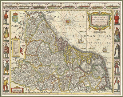 Древние карты мира: Новая карта XVII провинций Нижней Германии