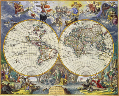₴ Стародавні карти високої роздільної здатності від 333 грн.: Нова карта світу