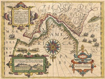 ₴ Стародавні карти з високою роздільною здатністю від 241 грн.: Магелланова протока та Вогняна Земля