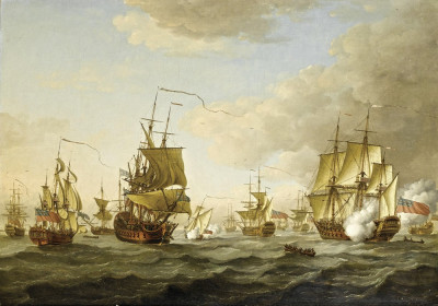 ⚓Репродукція морський пейзаж від 223 грн.: Флот адмірала Бінга починає рух від Спітхеда