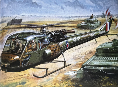 ₴ Репродукція батального жанру від 235 грн.: Гелікоптер "Westland Scout"