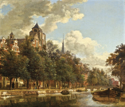 ₴ Репродукция городской пейзаж от 356 грн.: Вниз по голландскому каналу
