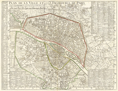 ₴ Древние карты высокого разрешения от 247 грн.: Карта города и окраины Парижа