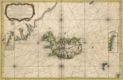 ₴ Древние карты высокого разрешения от 211 грн.: Карта Исландии и соседних морей