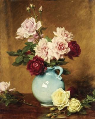 ₴ Репродукція натюрморт від 242 грн.: Троянди у вазі