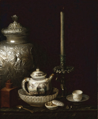₴ Картина натюрморт відомого художника від 237 грн.: Чайник, позолочений глечик і свічник
