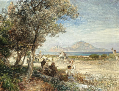 ₴ Репродукция пейзаж от 211 грн.: Вид на залив возле Неаполя