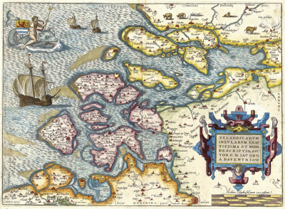 ₴ Стародавні карти високої роздільної здатності від 309 грн.: Кольорова карта Зеландії