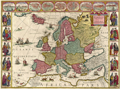 ₴ Стародавні карти високої роздільної здатності від 241 грн.: Європа
