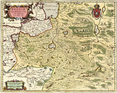 ₴ Старинная географическая карта высокого разрешения от 213 грн.:  Росия обычно Москва, западная часть