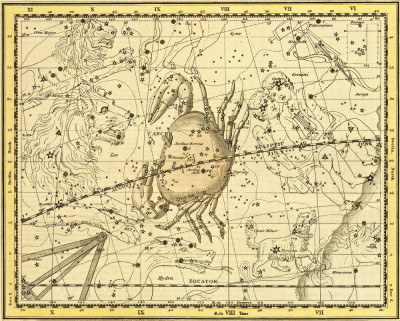 ₴ Стародавні карти високої роздільної здатності від 253 грн.: Небесний атлас, сузір'я Рак