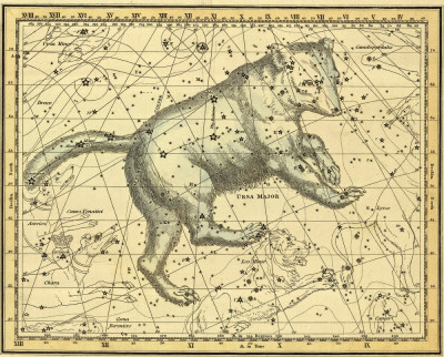 ₴ Древние карты высокого разрешения от 253 грн.: Небесный атлас, созвездие Большая Медведица