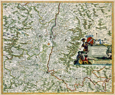 ₴ Древние карты высокого разрешения от 381 грн.: Эльзац и долина Рейна
