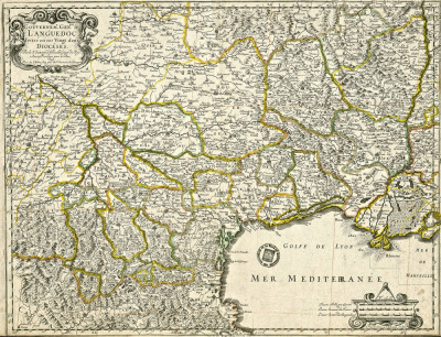 ₴ Древние карты высокого разрешения от 317 грн.: Карта Генерального правительства Лангедока