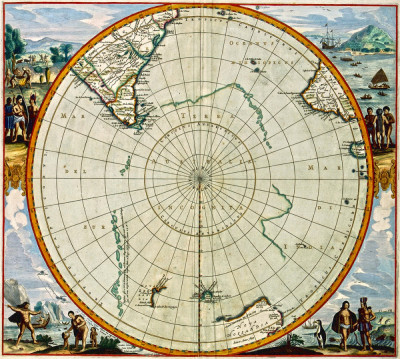 ₴ Стародавні карти високої роздільної здатності від 277 грн.: Південна півкуля