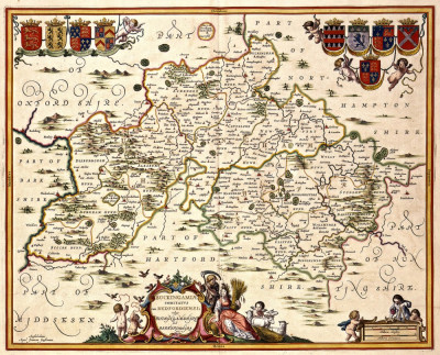 ₴ Древние карты высокого разрешения от 333 грн.: Бакингемшир и Бедфордшир