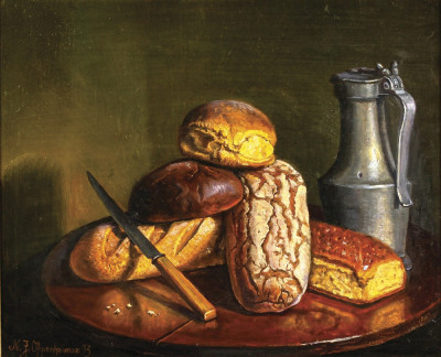 ₴ Репродукция натюрморт от 333 грн.: Натюрморт с хлебом