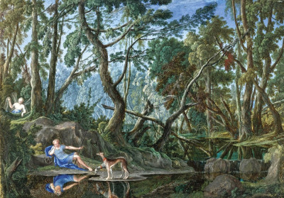 ₴ Репродукція краєвид від 293 грн.: Лісовий пейзаж з Нарцисом і Ехо