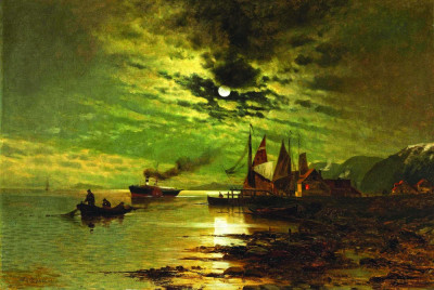 ⚓Репродукція морський краєвид від 217 грн.: Річка Гудзон під місячним світлом