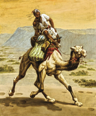 ₴ Картина побутового жанру художника від 225 грн.: Бедуїн на верблюді