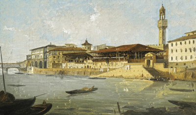 ₴ Картина міського пейзажу художника від 187 грн.: Венеція, вид Арно з гроту Грацій