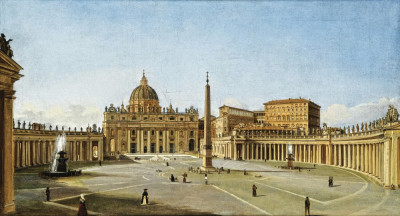 ₴ Картина міського пейзажу художника від 175 грн.: Площа Св. Петра, Рим