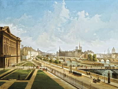 ₴ Картина міського пейзажу художника від 233 грн.: Вид Лувру, Париж